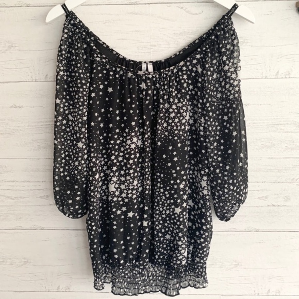 Maurices Celestial Stars Cold Shoulder Blouse